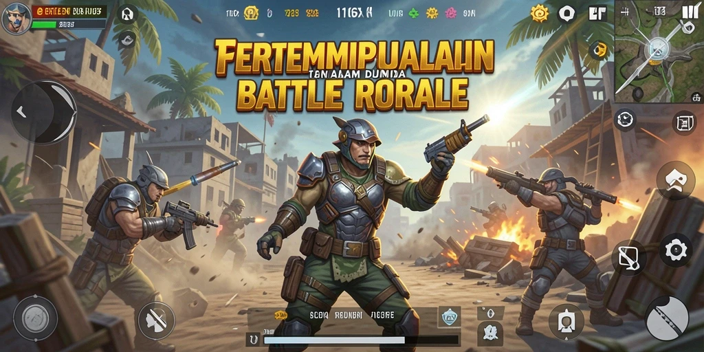 Tampilan gameplay 116X yang intens di arena Battle Royale.