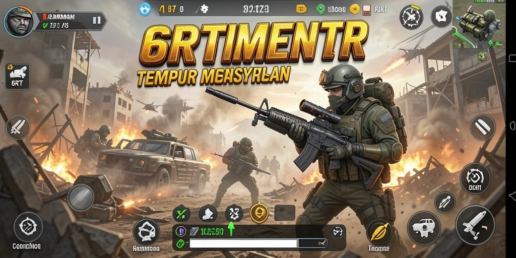Tampilan gameplay seru di 6RT dengan aksi tak terbatas.