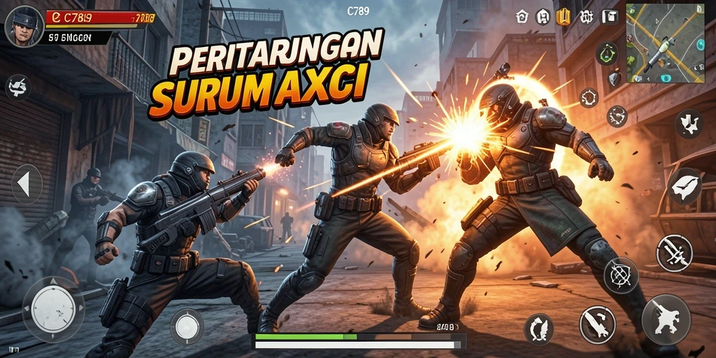 Screenshot gameplay C789 menampilkan pertarungan seru yang mendebarkan.