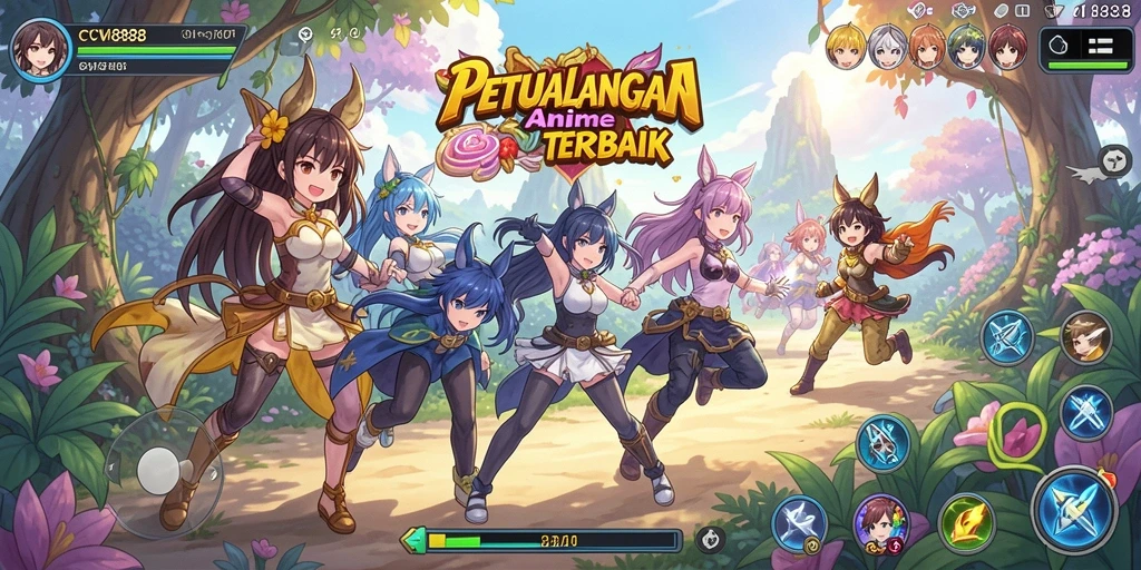 Screenshot gameplay yang menampilkan aksi karakter Anime dalam pertarungan.