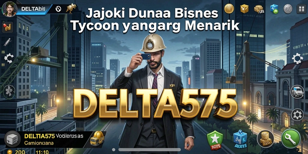 Screenshot gameplay DELTA575 yang menampilkan kegiatan manajemen tycoon.