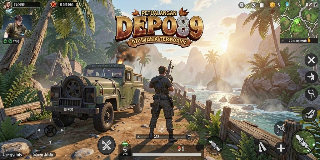 Screenshot dari DEPO89 menunjukkan aksi mendebarkan di dunia terbuka.