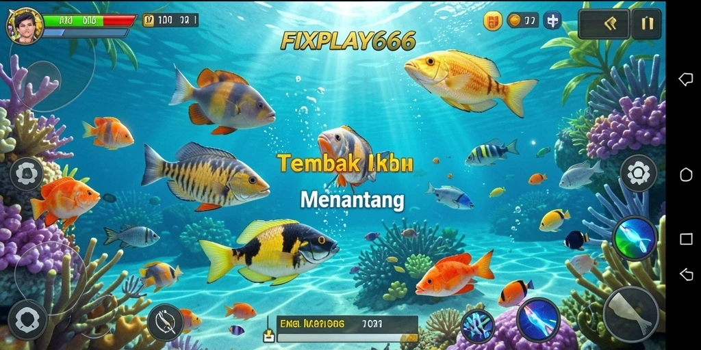 Tampilan gameplay FIXPLAY666 yang penuh aksi menangkap ikan.