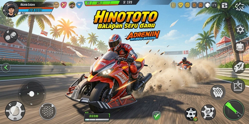 Tampilan seru balapan penuh aksi dalam HINOTOTO.