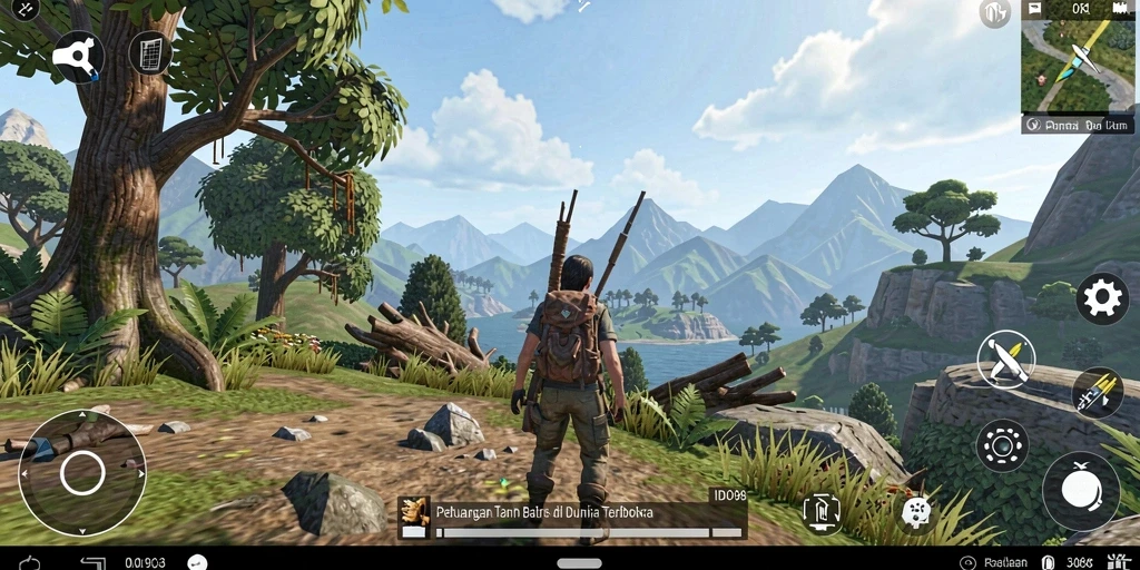 Tampilan gameplay menampilkan aksi seru di dunia terbuka.