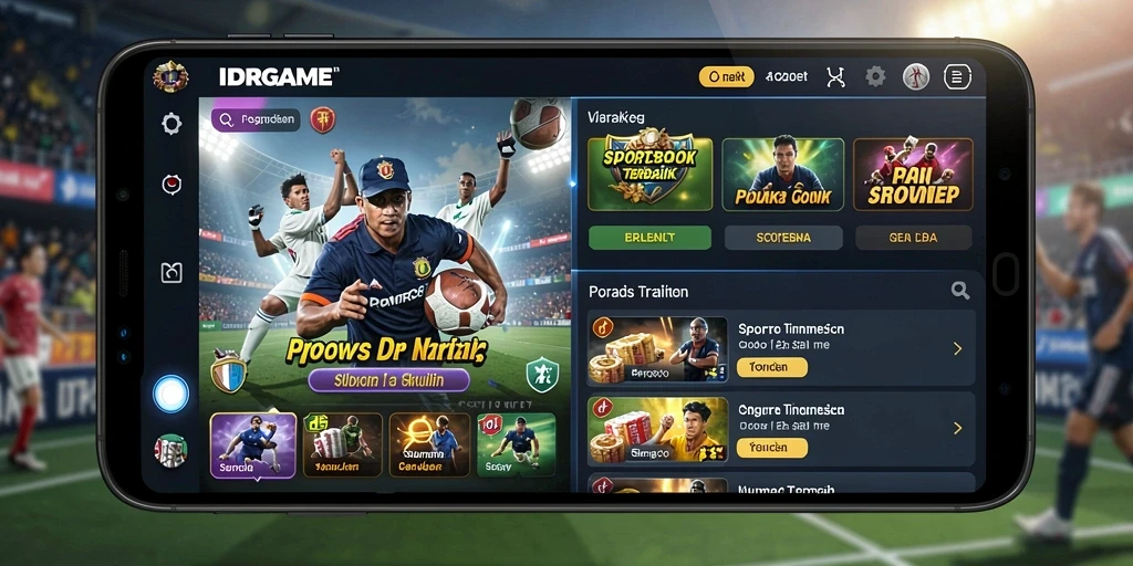 Screenshot utama IDRGAME menampilkan tampilan sportsbook yang menarik.