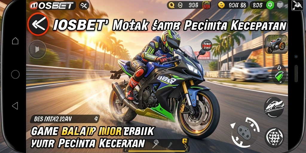 Gameplay mendebarkan dari IOSBET dengan kecepatan tinggi dan aksi balap motor.
