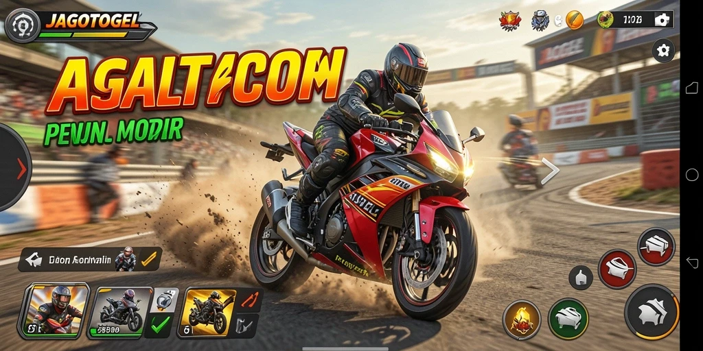 Gameplay seru dan menegangkan dalam balapan motor.