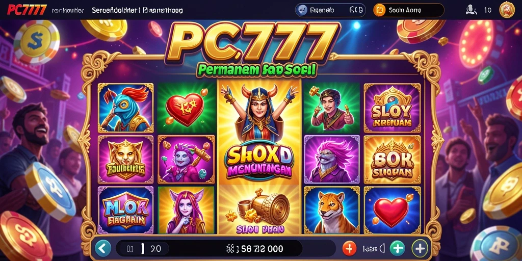 Menampilkan gameplay menarik dari permainan Slot PC777.