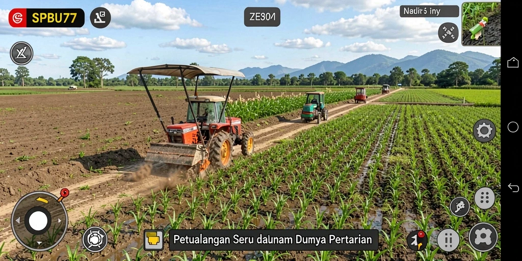 Tangkapan layar SPBU77 memperlihatkan aktivitas pertanian yang seru dan interaktif.