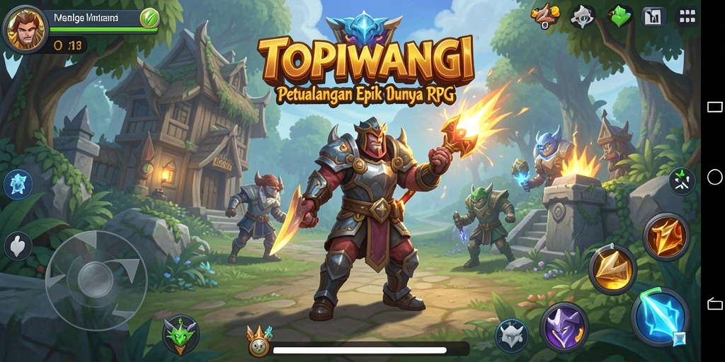 Tampilan gameplay mendebarkan dari petualangan RPG TOPIWANGI.