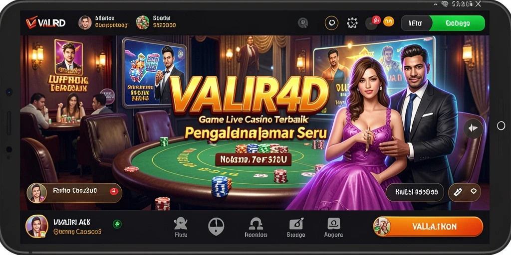 Tampilan gameplay Live Casino VALIR4D yang memukau dan interaktif.